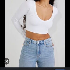 Garage Sonia seamless long sleeve top white size small